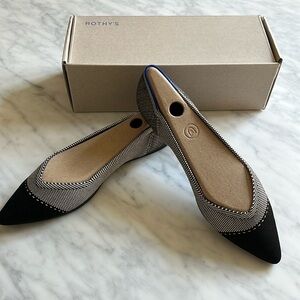 New Rothy’s The Point II “Grey Mist Captoe” flats